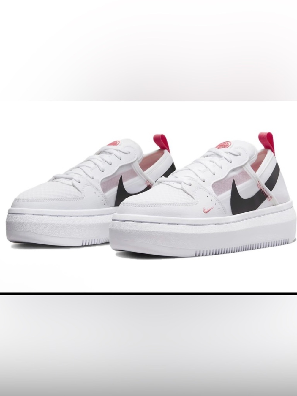 Nike Women’s White Black Pink Platform Sneakers
